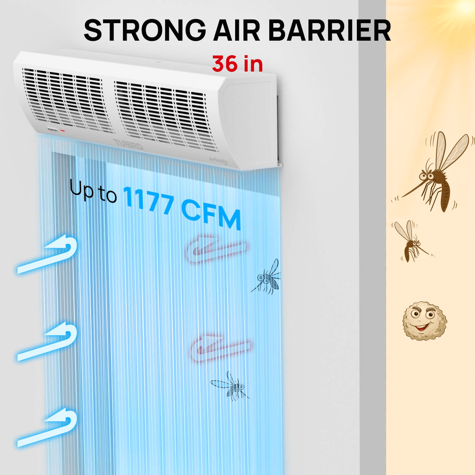 STRONG AIR BARRIER
AC36:Up to 1177 CFM
AC48:Up to 1530 CFM