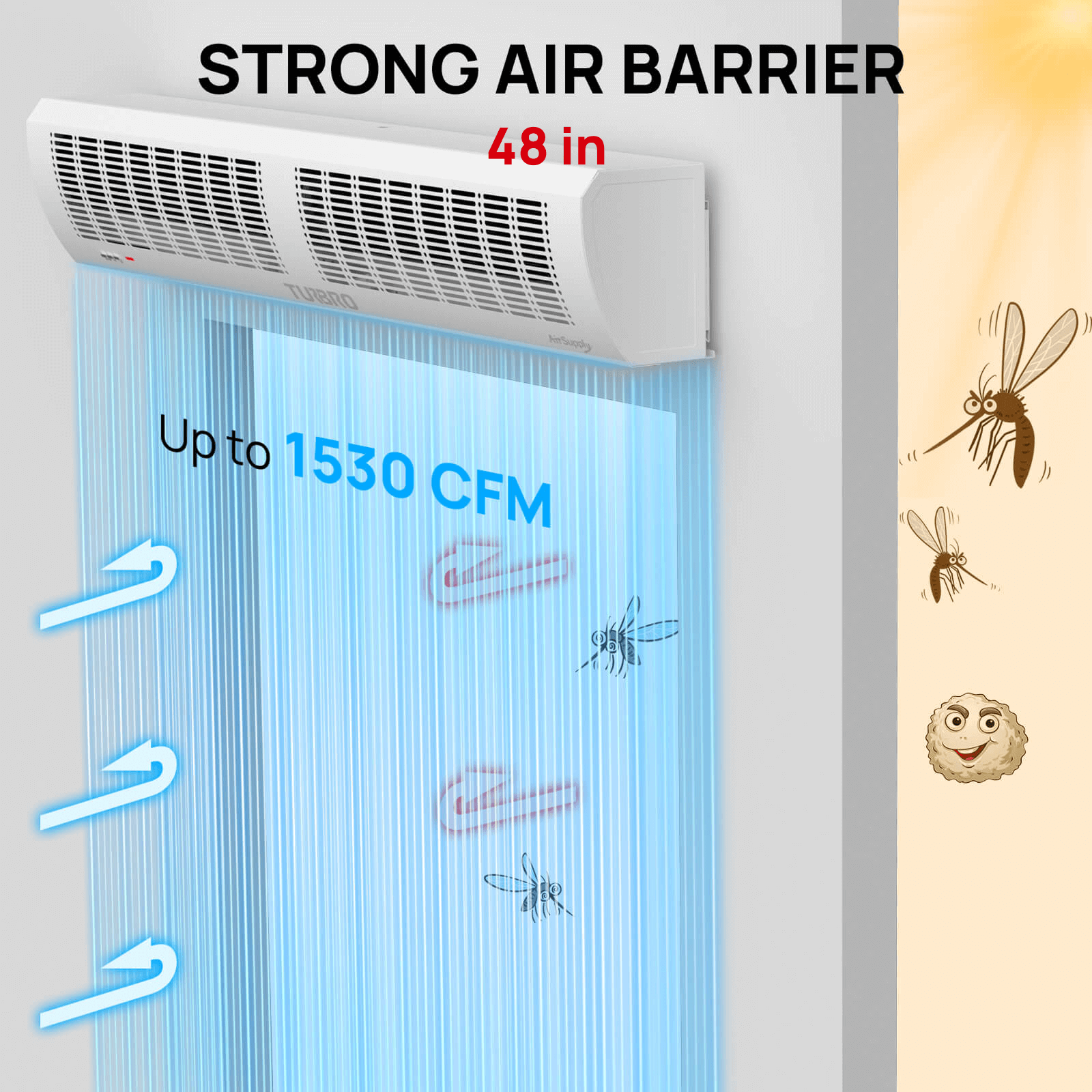 STRONG AIR BARRIER
AC36:Up to 1177 CFM
AC48:Up to 1530 CFM