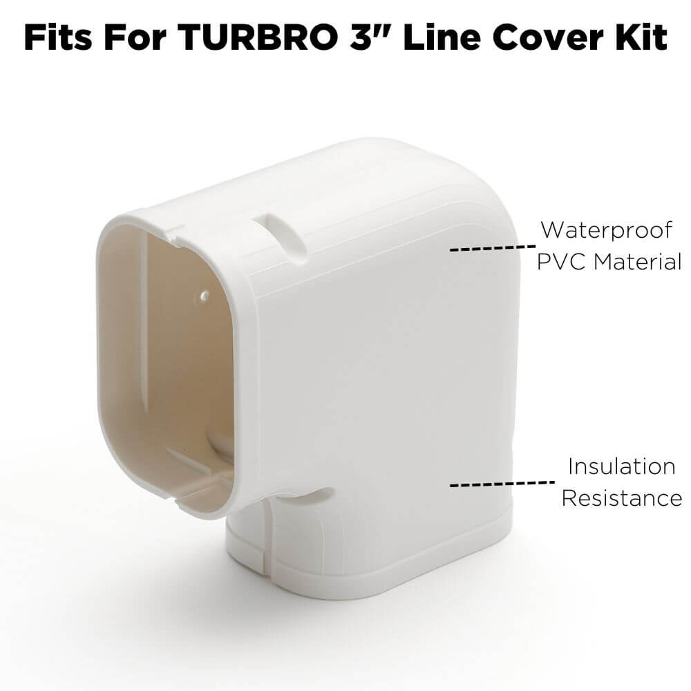 TURBRO 90° Flat Elbow Part for PVC Line Cover Set, Level Bend Cover, Decorative PVC Line Set Cover Kit Parts Accessories