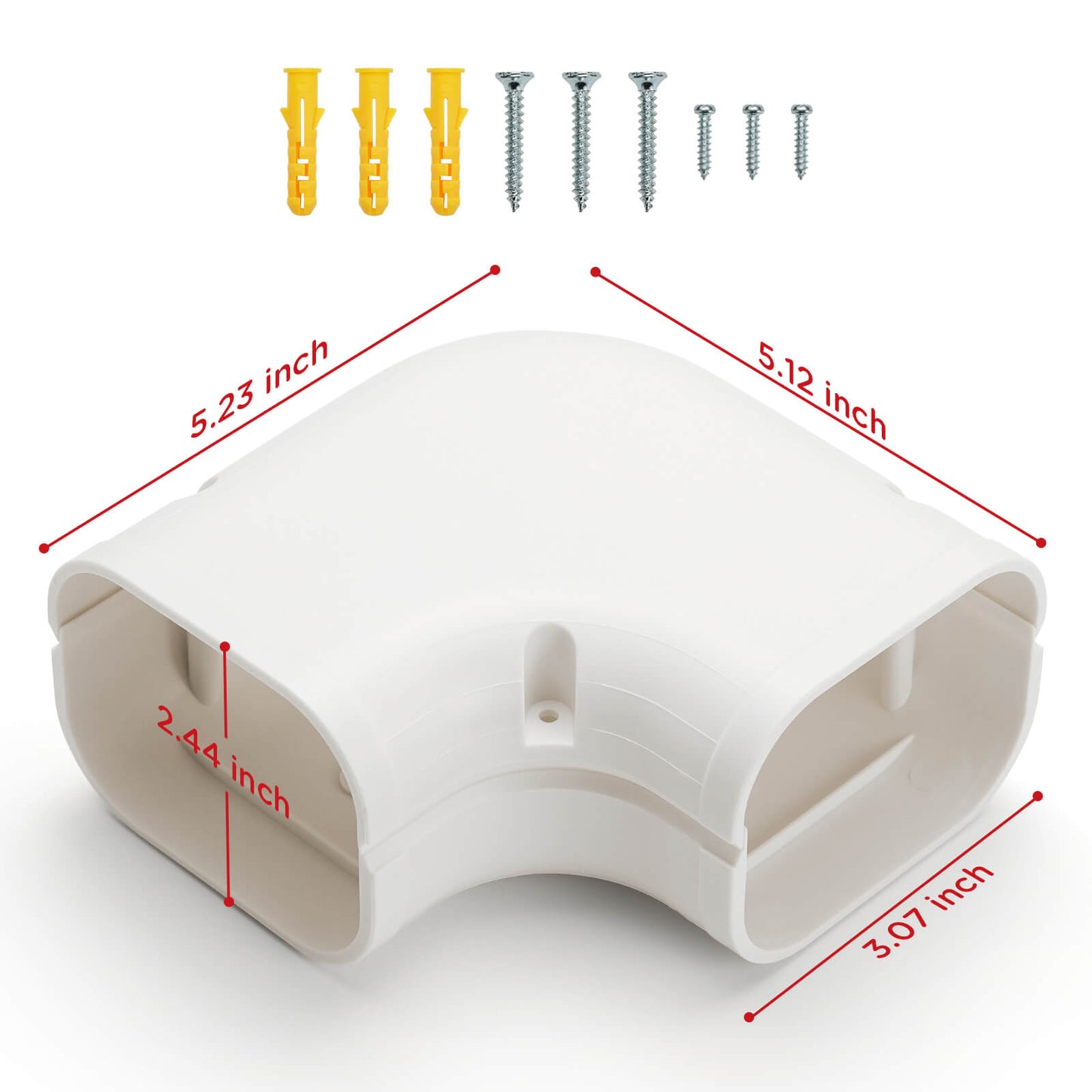 TURBRO 90° Flat Elbow Part for PVC Line Cover Set, Level Bend Cover, Decorative PVC Line Set Cover Kit Parts Accessories
