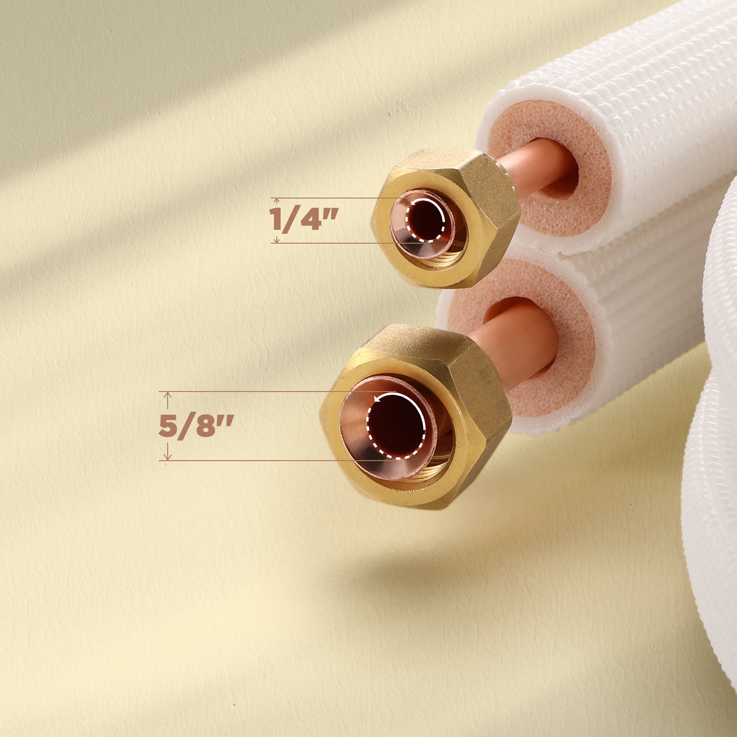 TURBRO Mini Split Line Set, Thickened Copper Line for Mini Split or Heat Pump and HVAC with Fittings
