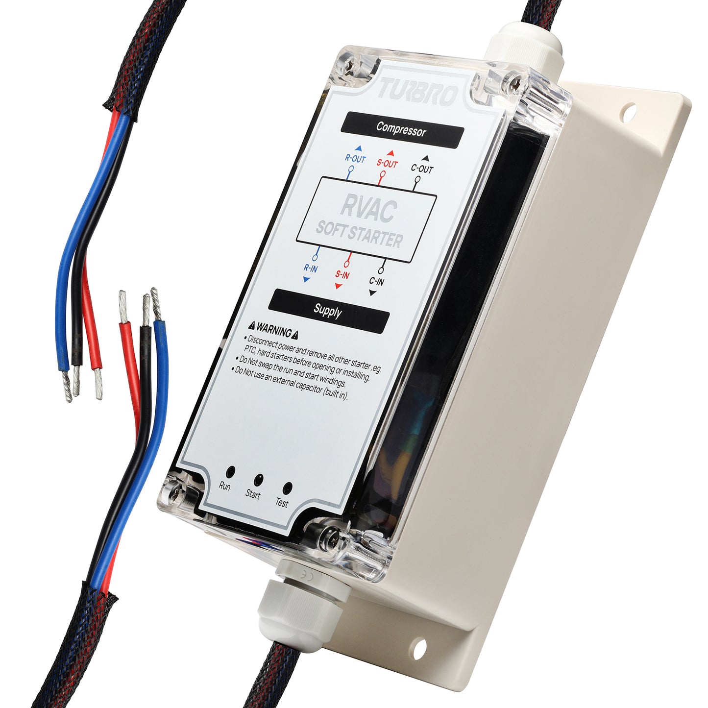 REDUCE START-UP CURRENT
Lowers RV AC start-up current by 60-75% to prevent overloads and breaker trips
Start-up Current
With S15 Plus Soft Starter
Without Soft Starter
Time