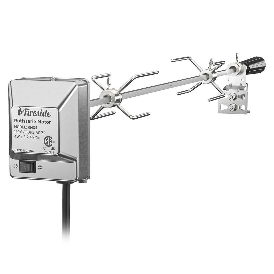 TURBRO Stainless Steel Rotisserie Kit for Most Gas Grills - Includes 4W Electric Motor, 5/16