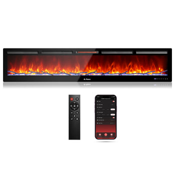 In Flames INF88W-3D WiFi Smart Wall Mounted Electric Fireplace - Tempered Glass,view 1