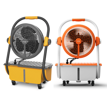 TURBRO Cordless 12” Misting Fan with 19,200mAh Rechargeable Battery, Portable Floor Fan with 2.9 Gal Water Tank, 120° Oscillation, 15 ft Mist Range, for Outdoor Events, Sports, Poolside, Camping, Barbeque ,view 2