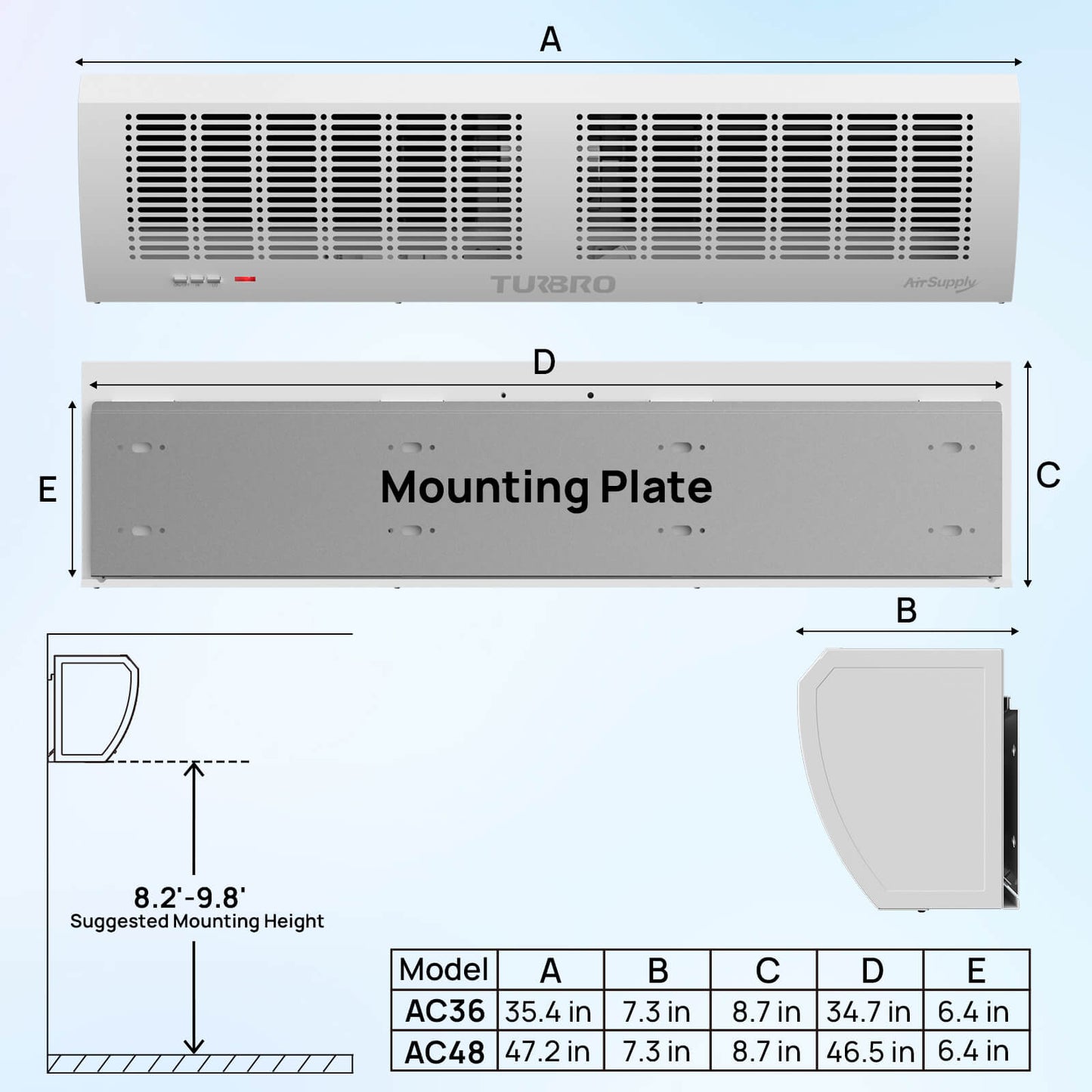 Air Curtain for Doors with Magnetic Door Switch