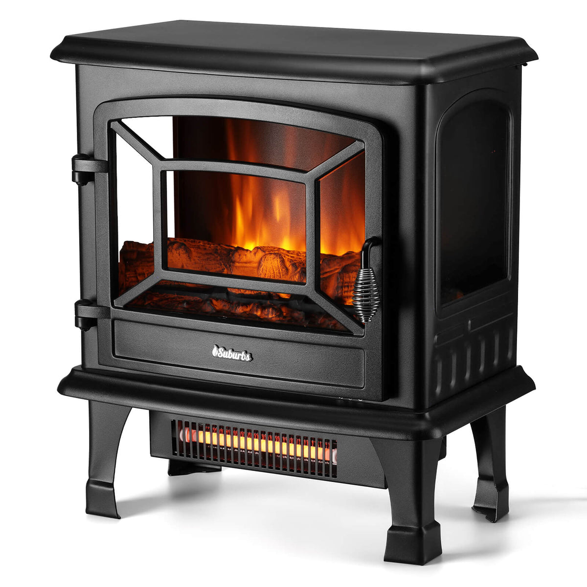 TURBRO Suburbs TS20 Electric Fireplace Infrared Heater, 20 Freestanding Fireplace  Stove with Realistic Dancing Flame Effect