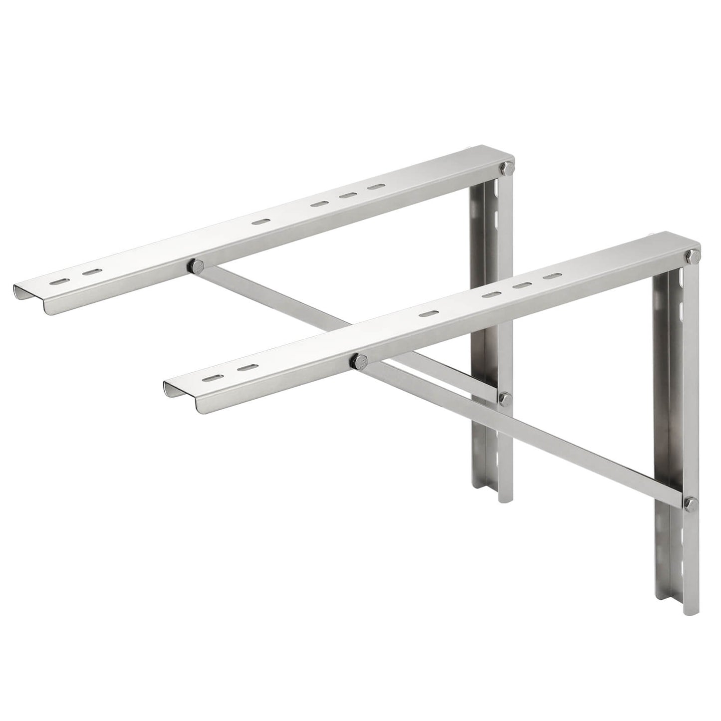 TURBRO Wall Mount Stand for Mini Split Ductless Air Conditioner Heat Pump System, Sturdy Aluminum Alloy Bracket, Support Condenser up to 440 lbs (7,000-24,000 BTU), 1 Pair