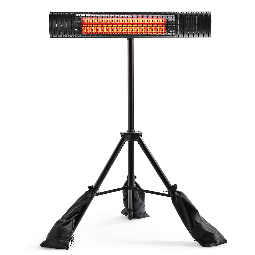 TURBRO Neighborhood Electric Infrared Heater - 1500W Portable Patio Heater with Adjustable Tripod, Wall-Mounted, Remote Control, Tip-over & Over Heat Protection, IPX5 Waterproof