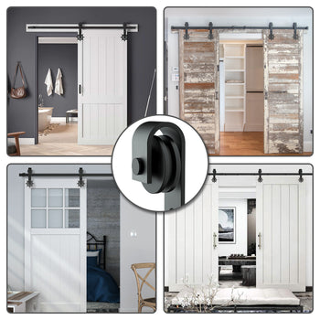 Double Door Wood Sliding Barn Door Hardware Kit - Carbon Steel ,view 2