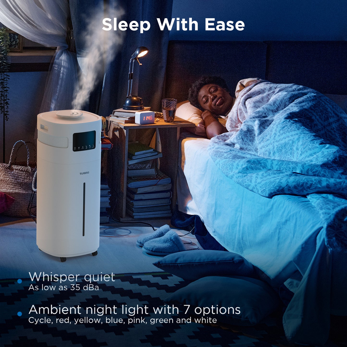 TURBRO Commercial Humidifier, 5.3Gal/20L Ultrasonic Air Vaporizer for Large Rooms up to 2000 Sq Ft, UV-C LED, Top Refill, with 360° Nozzle for Whole House, Office, Greenhouse, Plant, Greenland GLH20