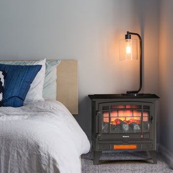 TURBRO Suburbs TS25 Electric Fireplace Infrared Heater - 25" Freestanding Fireplace Stove with Adjustable Flame Effects, Overheating Protection, Timer, Remote Control - 1400W, Black ,view 2