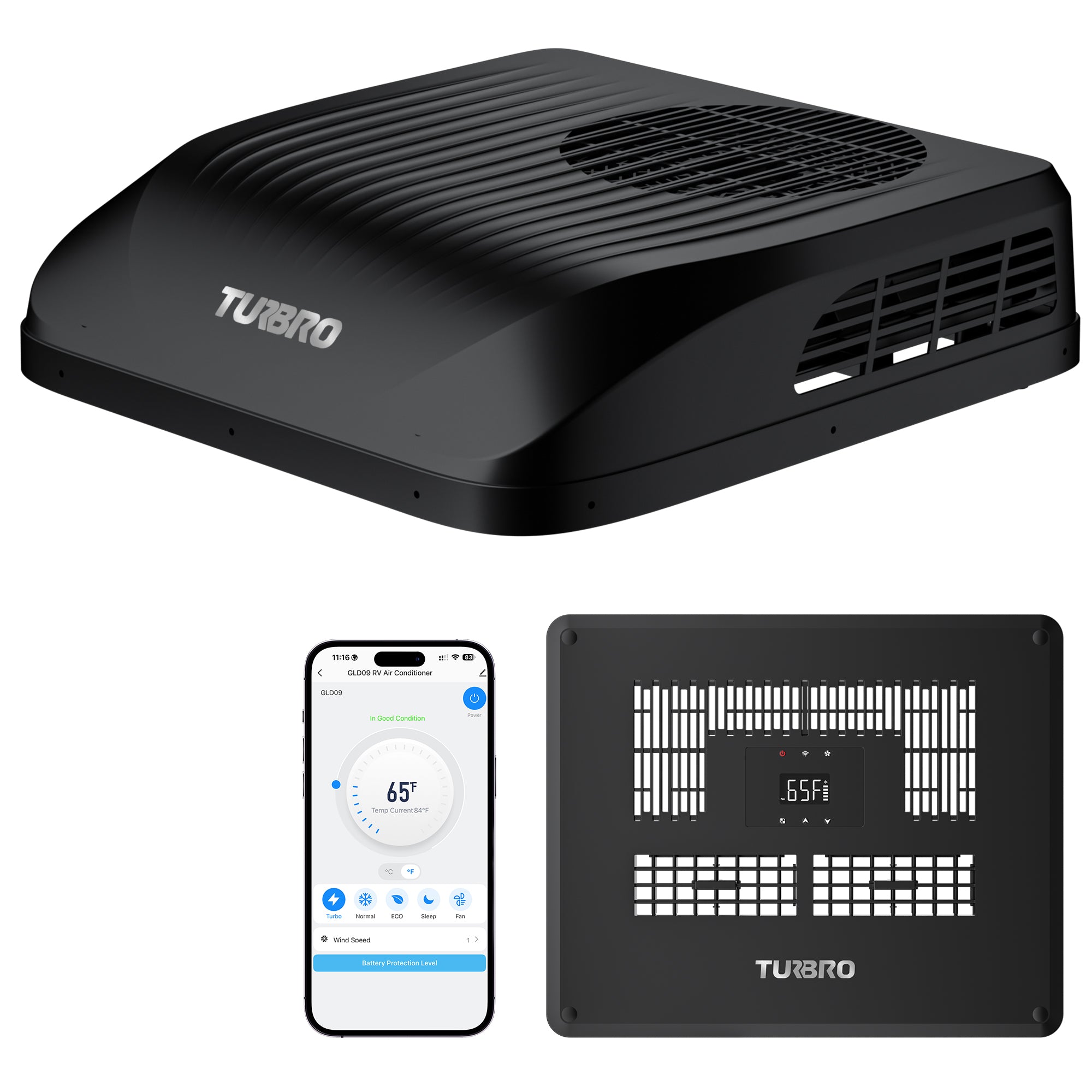 Greenland 12V DC Inverter Rooftop RV Air Conditioner, 9,000 BTU