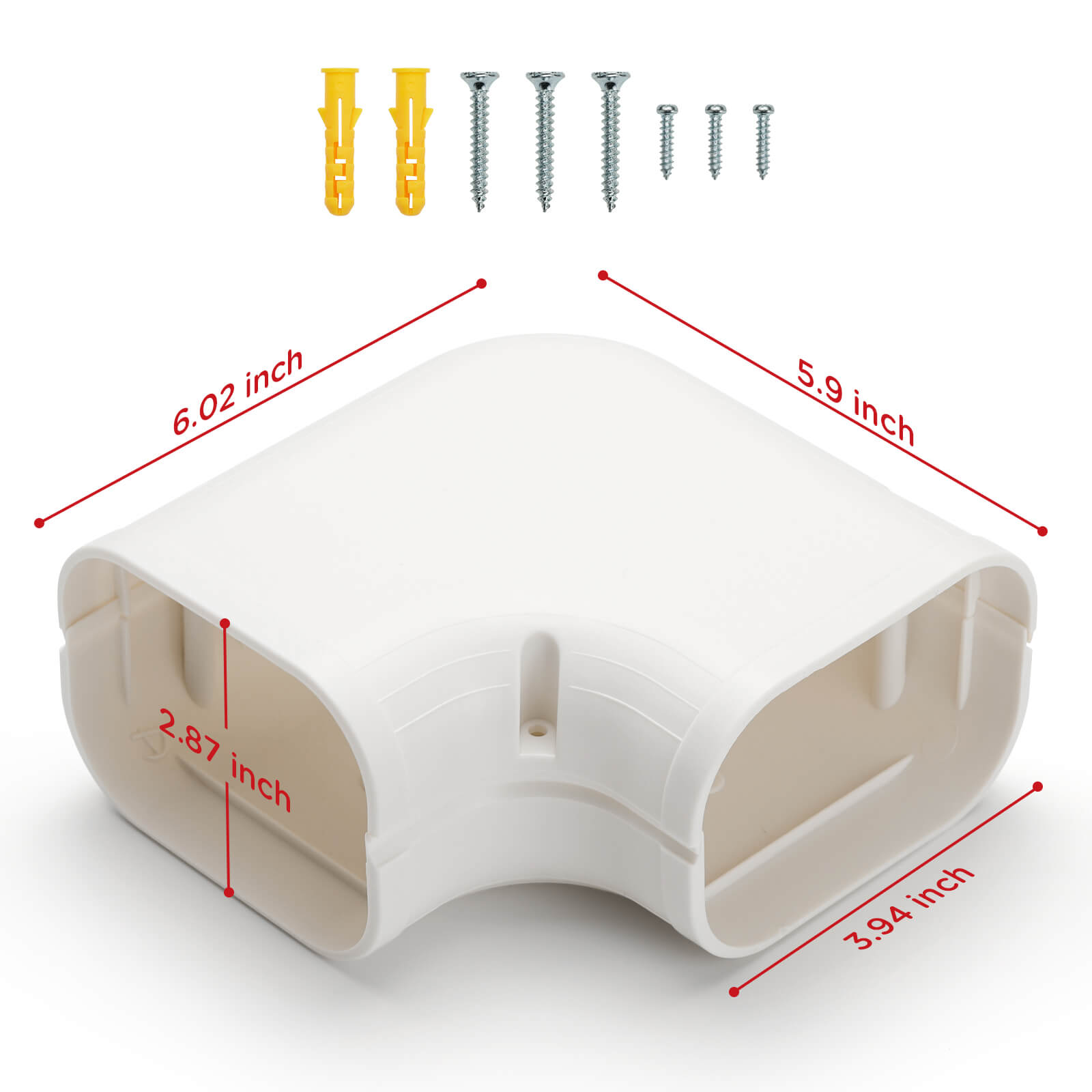 TURBRO 90° Flat Elbow Part for PVC Line Cover Set, Level Bend Cover, Decorative PVC Line Set Cover Kit Parts Accessories