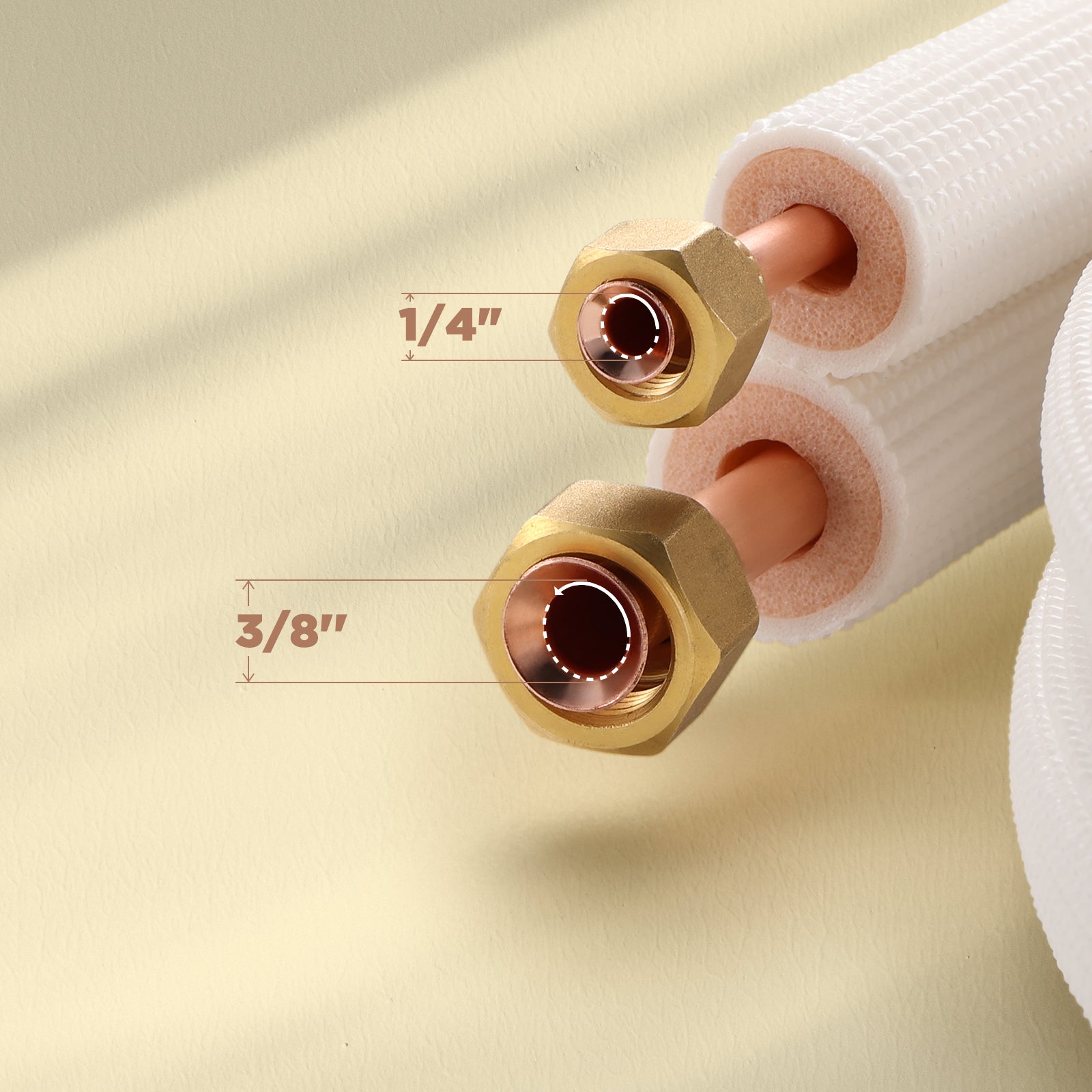 TURBRO Mini Split Line Set, Thickened Copper Line for Mini Split or Heat Pump and HVAC with Fittings