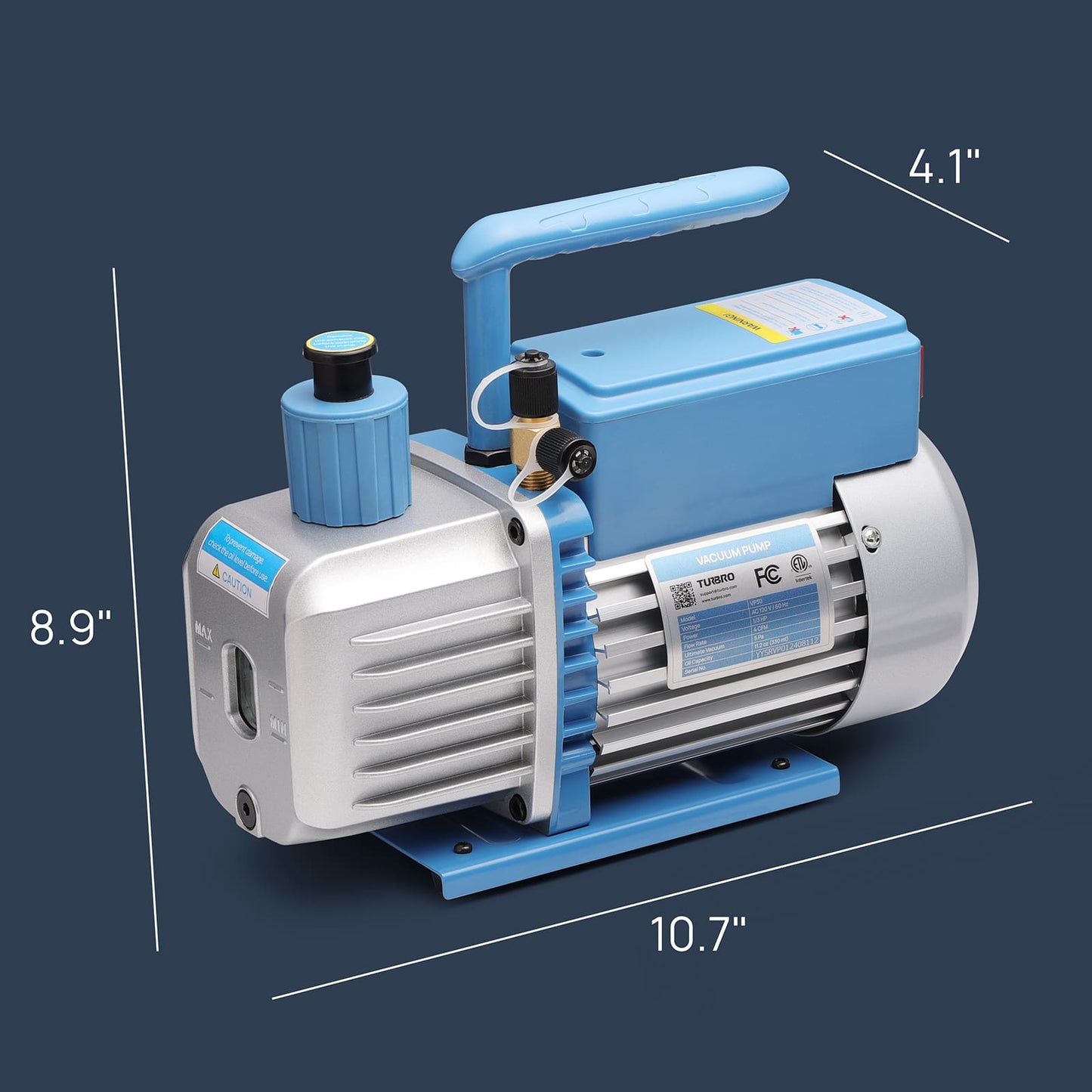 4.1" (W) x 10.7" (D) x 8.9" (H)