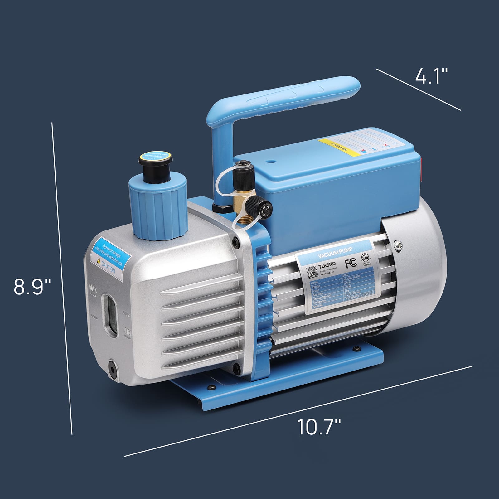 4.1" (W) x 10.7" (D) x 8.9" (H)