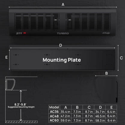 Air Curtain for Doors with Magnetic Door Switch