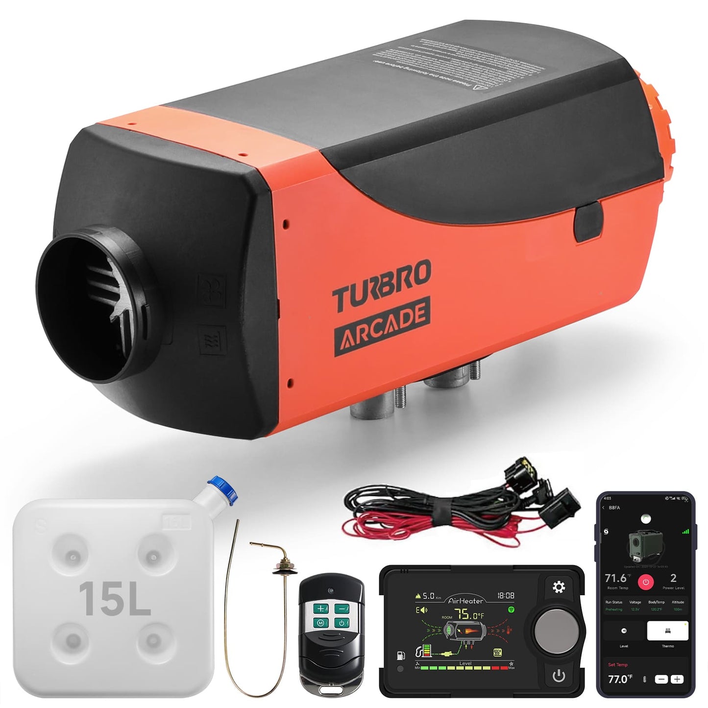 Arcade S8BP Diesel Heater, 9kW Dual Voltage, 4 Gal Large Tank