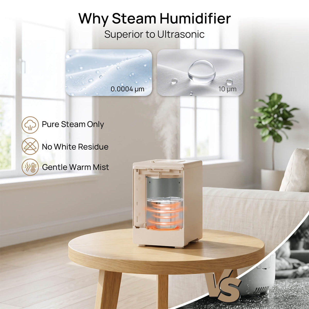 Greenland GLS04 Dampf-Warmnebel-Luftbefeuchter, Edelstahl 4L (1 Gal)