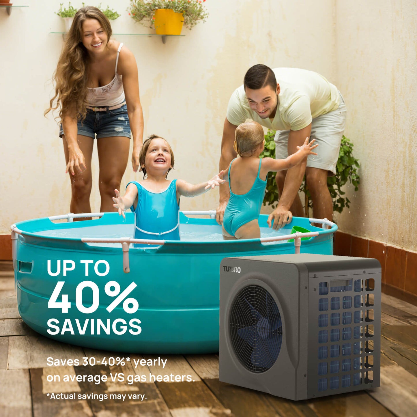 Manatee Swimming Pool Heat Pump, 18K/20K BTU