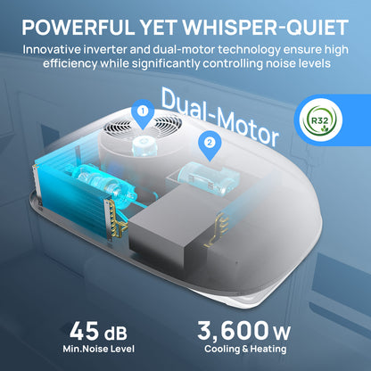 Greenland 3,600 W Inverter RV Air Conditioner with Heat Pump - European version