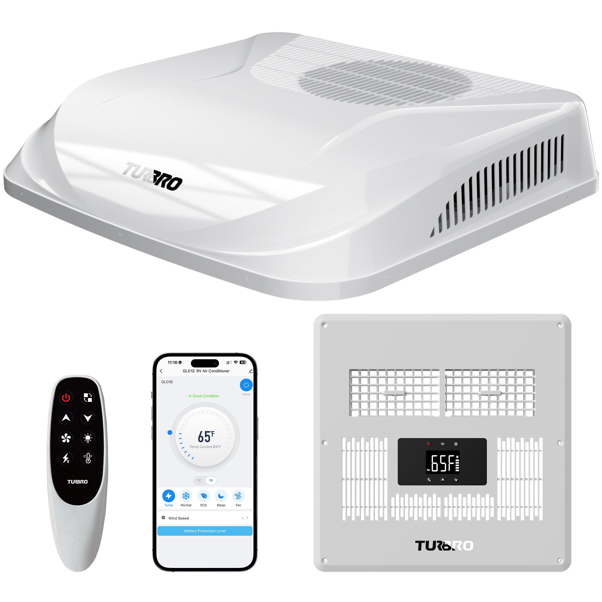 Greenland 12,000 BTU 12V DC Inverter Rooftop RV Air Conditioner