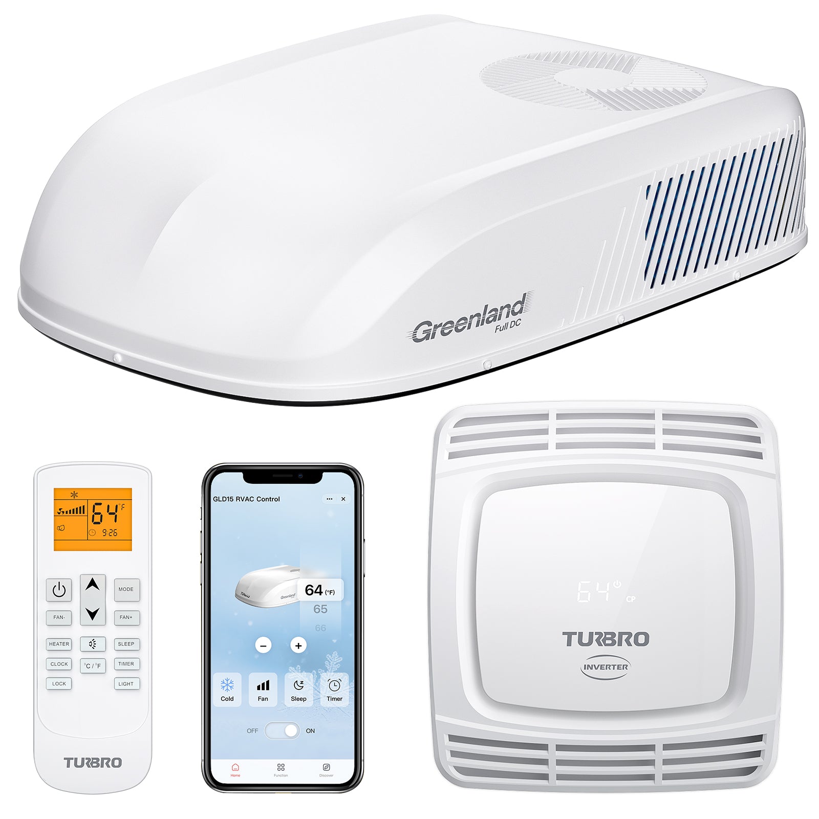 Greenland 15,000 BTU 48V DC Inverter Rooftop RV Air Conditioner