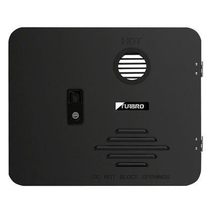 Black electronic device with 'Turbo' branding on a white background