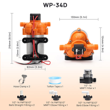 Rotorua RV Diaphragm Water Pressure Pump