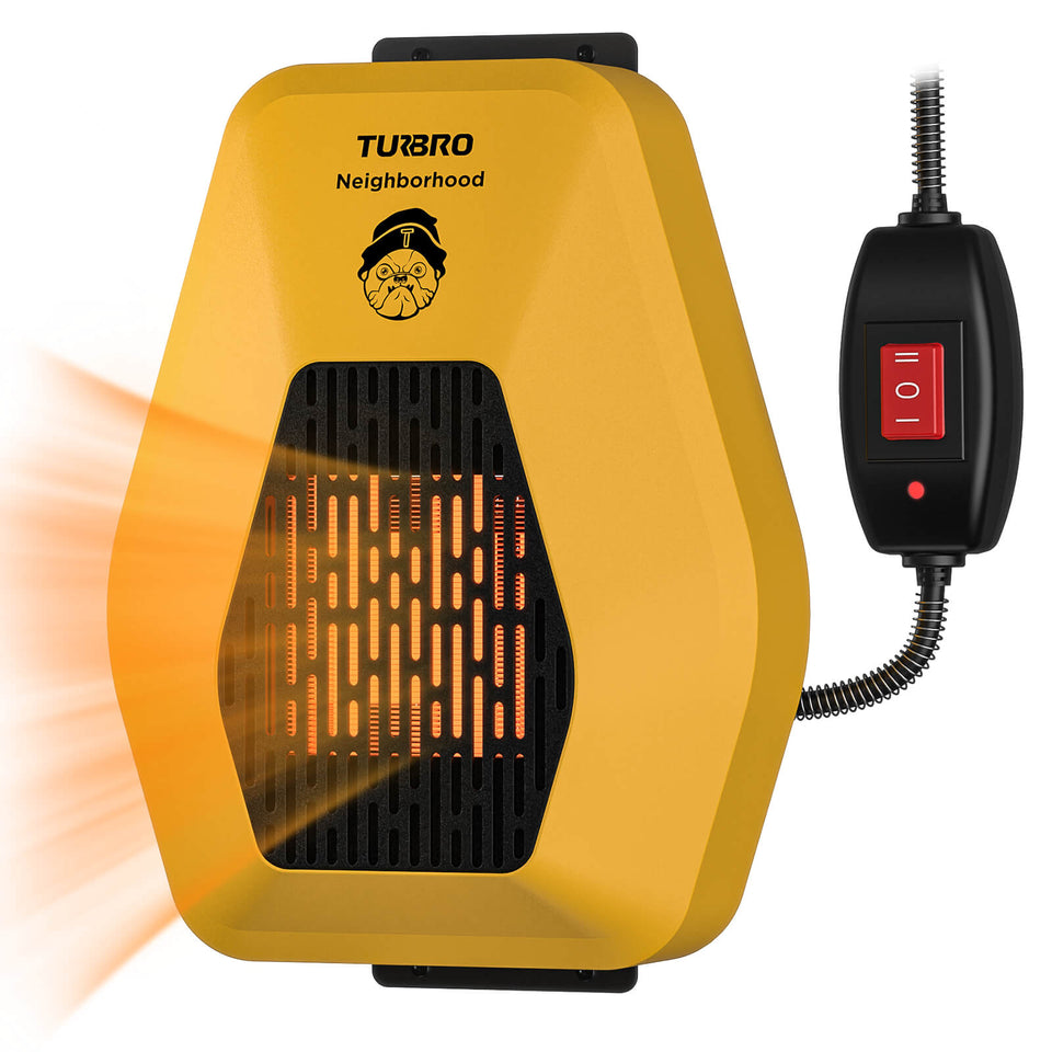 TURBRO Neighborhood Dog House Heater 800W, Wall Mount, 10ft Anti Bite Cord, Waterproof Control, Overheat Protection, Electric Warmer for Hound Kennel Cat Cage Chicken Coop Rabbit Hutch, UL Test Passed