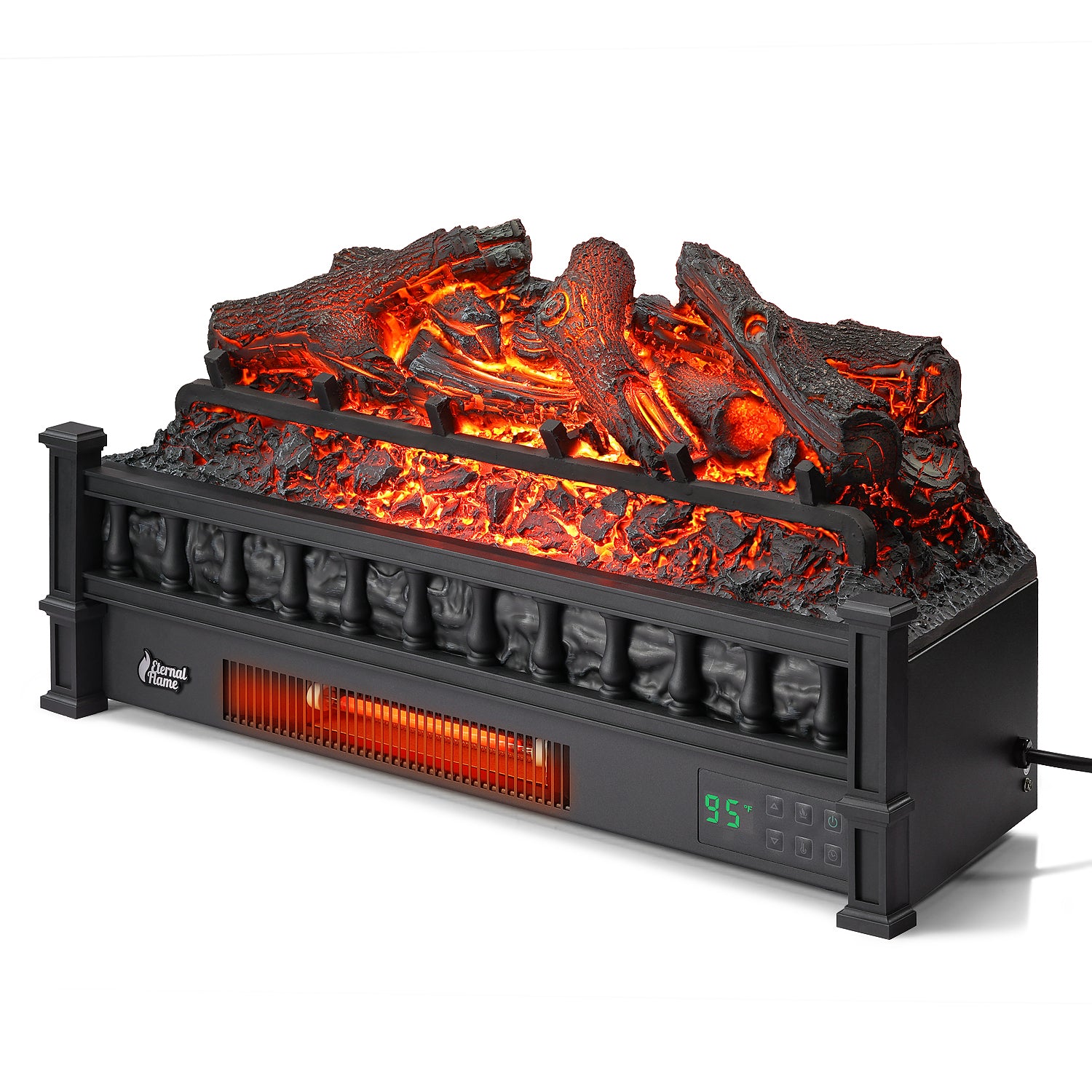 TURBRO Eternal Flame 26-Inch Infrared Quartz Electric Fireplace Log ...