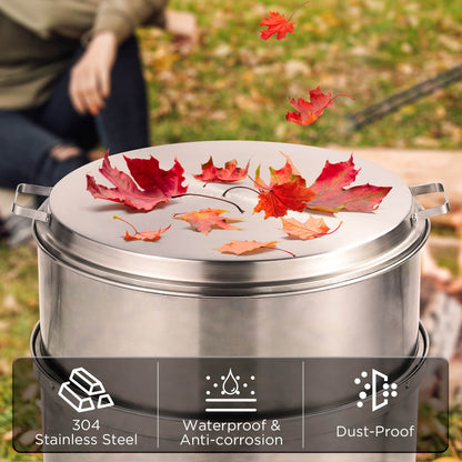 TURBRO Pluto 19 in. Lid, 304 Stainless Steel Fire Pit Accessories for Outdoor Fire Pits and Camping Accessories