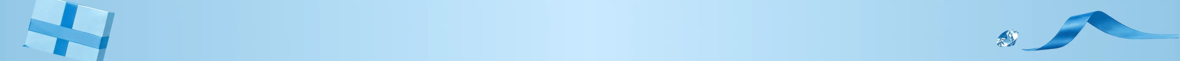 Blue ribbon with decorative elements on a light blue background