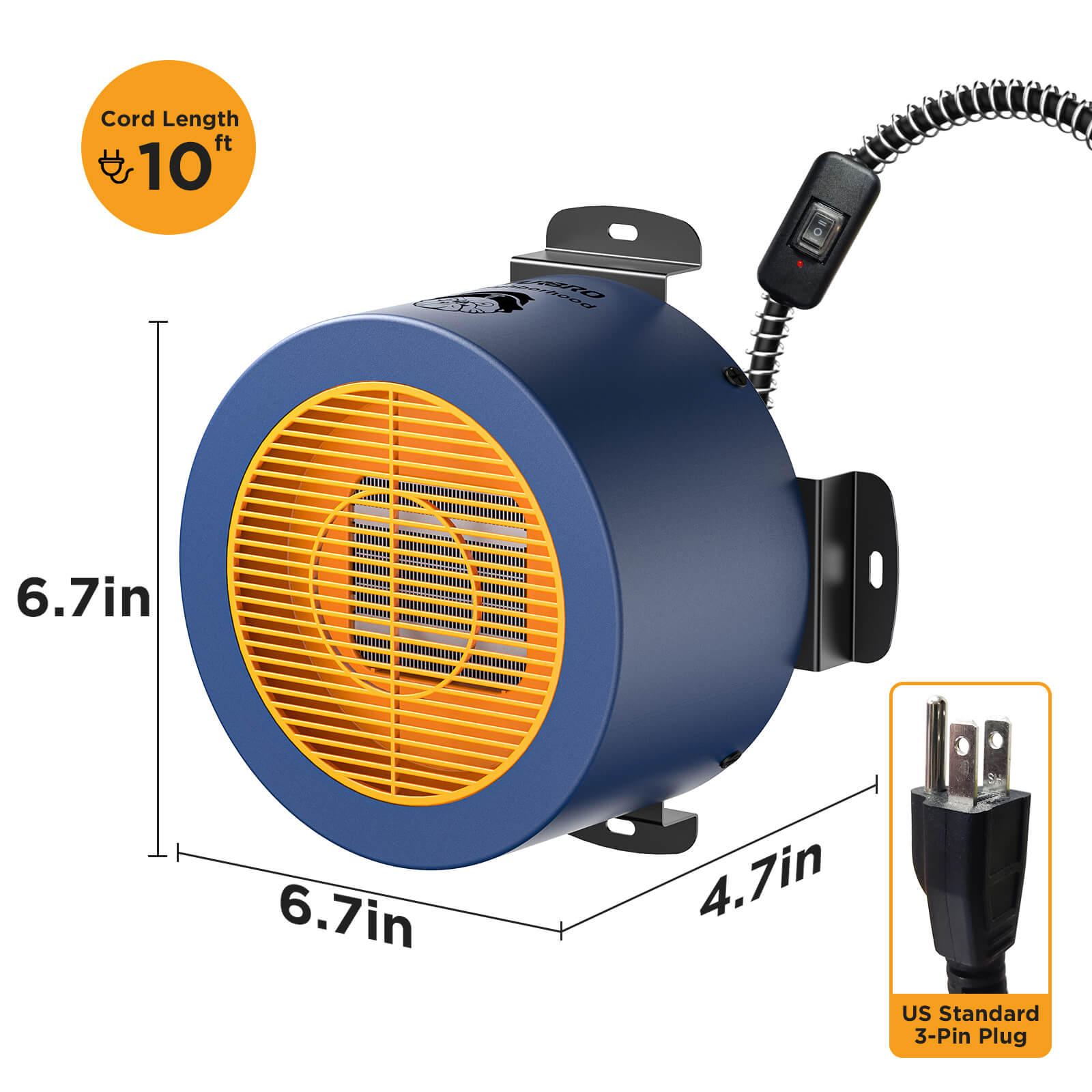 TURBRO Neighborhood Dog House Heater 400W, Wall Mount, 10ft Anti Bite