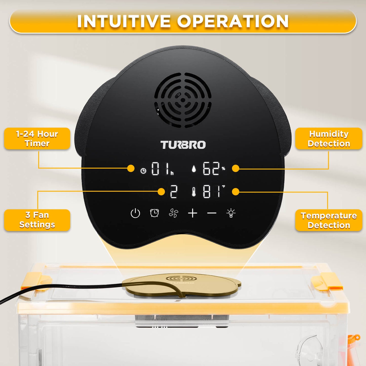 TURBRO Puppy Incubator with Heating & Fan, for Newborn Puppies and Kittens, with Multifunctional LED Control Panel, Nebulizer Accessories, Temperature and Humidity Detection, FCC Certified, 85L 