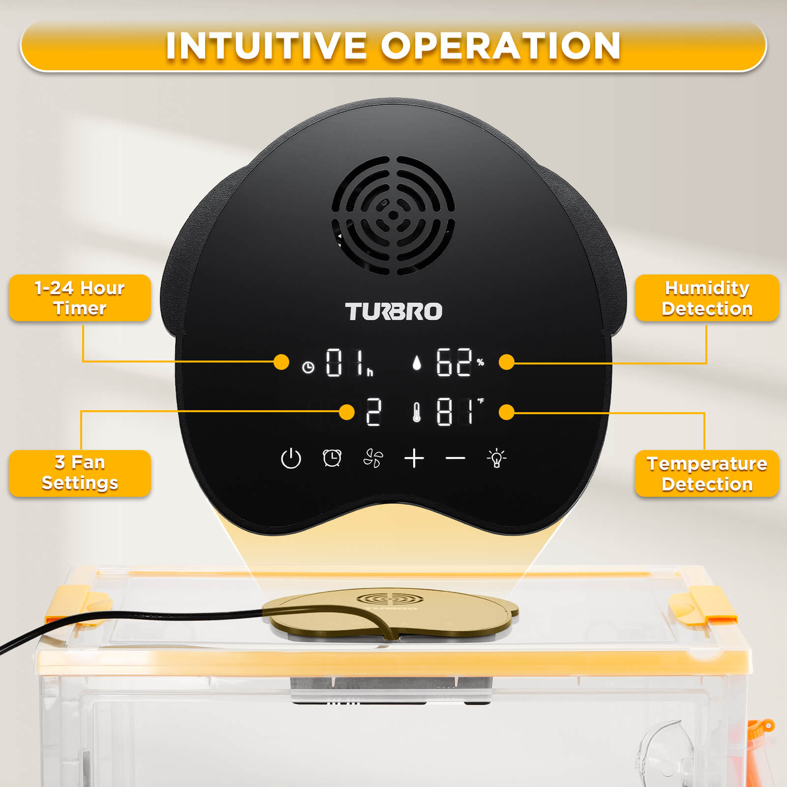 TURBRO Puppy Incubator with Heating & Fan, for Newborn Puppies and Kittens, with Multifunctional LED Control Panel, Nebulizer Accessories, Temperature and Humidity Detection, FCC Certified, 85L 