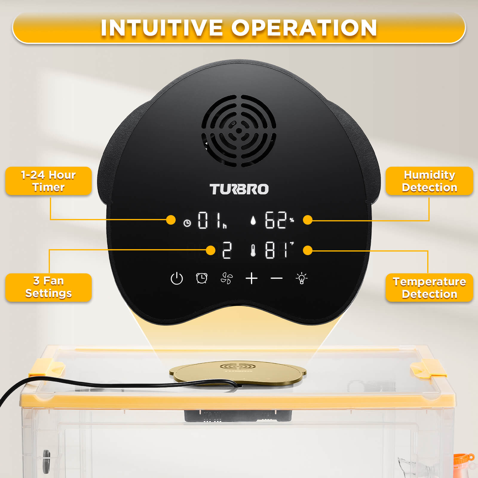 TURBRO Puppy Incubator with Heating & Fan, for Newborn Puppies and Kittens, with Multifunctional LED Control Panel, Nebulizer Accessories, Temperature and Humidity Detection, FCC Certified, 85L 