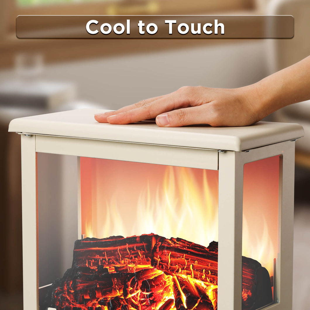 TURBRO Suburbs TS17Q Infrared Electric Fireplace Stove, 19 Freestanding  Stove Heater with 3-Sided View, for Small Spaces, Bedroom - 1500W