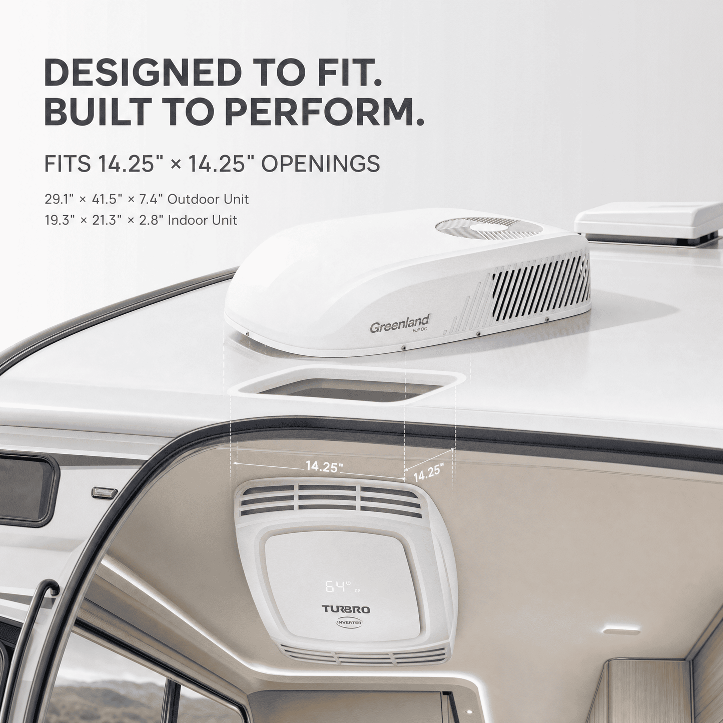 Greenland 15,000 BTU 48V DC Inverter Rooftop RV Air Conditioner