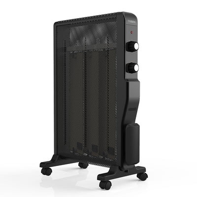 TURBRO Arcade HR1500 Electric Mica Space Heater 1500W, Room and Office Heating with Thermostat and Safety Protection, 2 Heat Settings, Quiet, 120V, Black 
