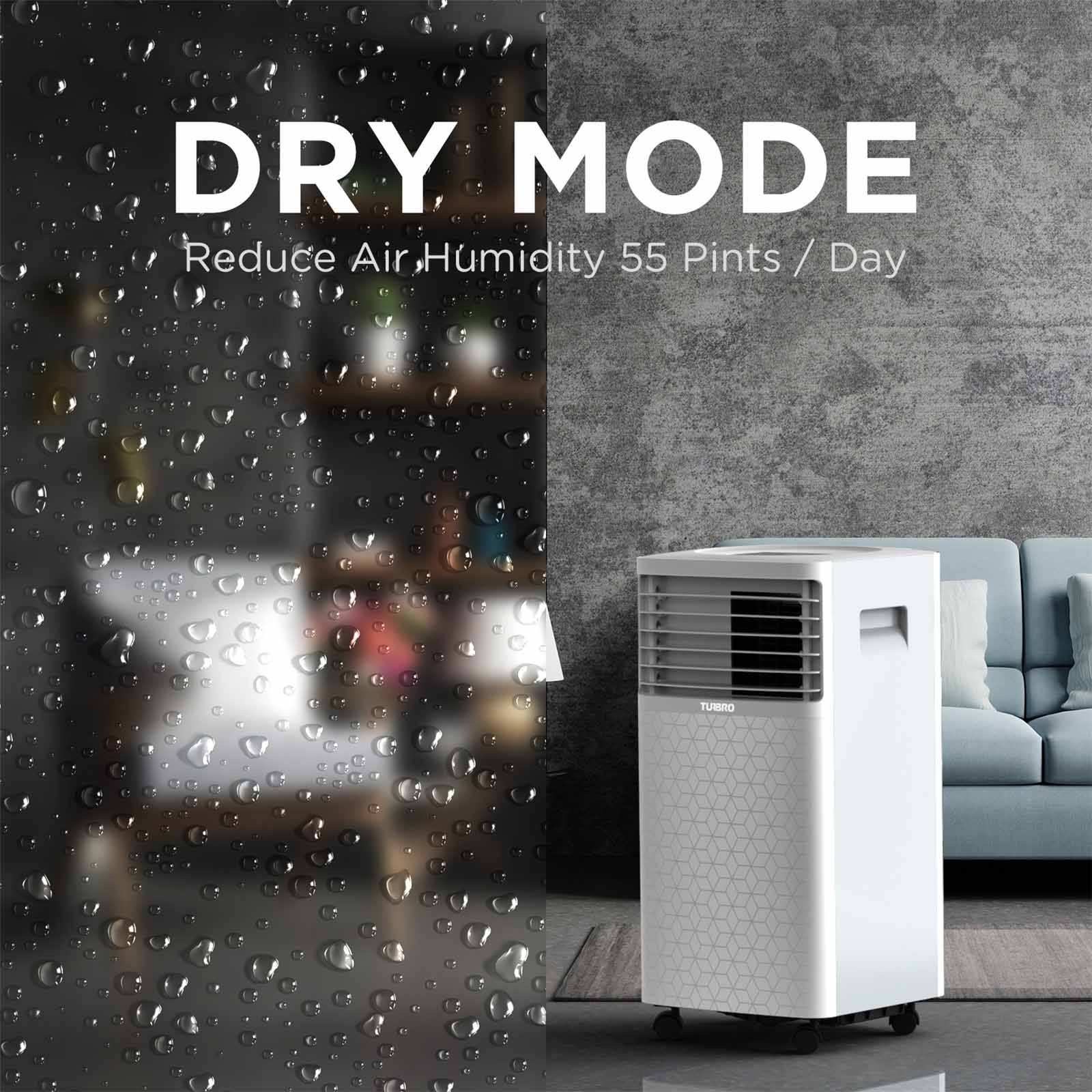 TURBRO Greenland 8,000 BTU Portable Air Conditioner, Dehumidifier and Fan, 3-in-1 Floor AC Unit for Rooms up to 300 Sq Ft, Sleep Mode, Timer, Remote Included (5,000 BTU SACC) 