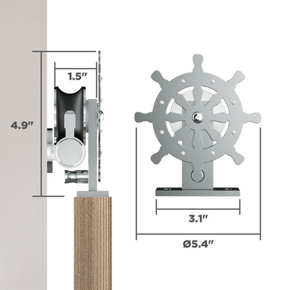[Discontinued] Double Door Wood Sliding Barn Door Hardware Kit - Stainless Steel