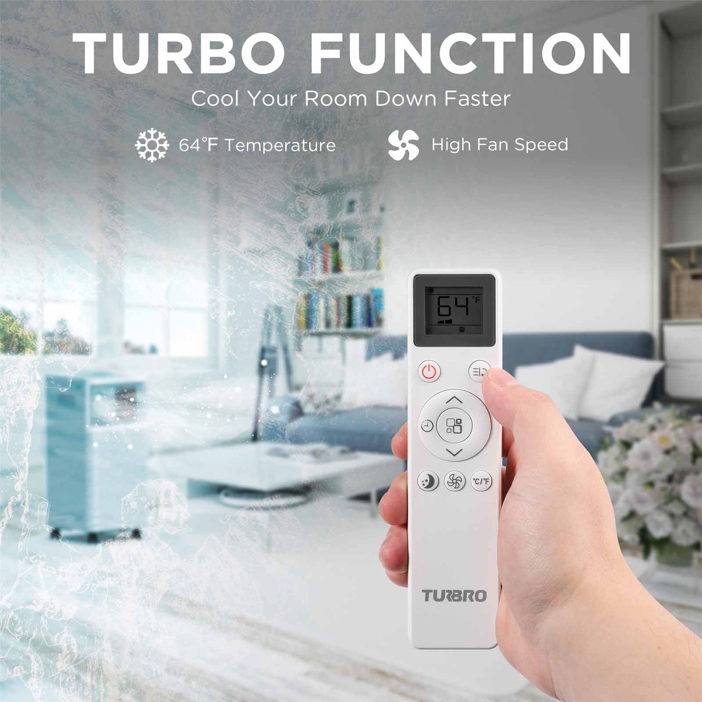 TURBRO Greenland 8,000 BTU Portable Air Conditioner, Dehumidifier and Fan, 3-in-1 Floor AC Unit for Rooms up to 300 Sq Ft, Sleep Mode, Timer, Remote Included (5,000 BTU SACC) 