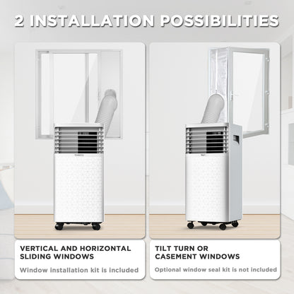 TURBRO Greenland 8,000 BTU Portable Air Conditioner, Dehumidifier and Fan, 3-in-1 Floor AC Unit for Rooms up to 300 Sq Ft, Sleep Mode, Timer, Remote Included (5,000 BTU SACC) 