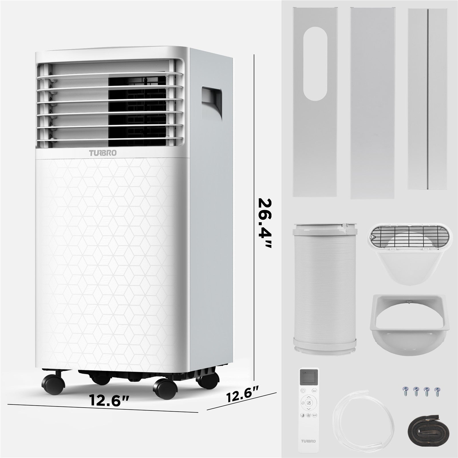 TURBRO Greenland 8,000 BTU Portable Air Conditioner, Dehumidifier and Fan, 3-in-1 Floor AC Unit for Rooms up to 300 Sq Ft, Sleep Mode, Timer, Remote Included (5,000 BTU SACC) 