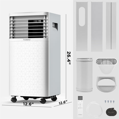 TURBRO Greenland 8,000 BTU Portable Air Conditioner, Dehumidifier and Fan, 3-in-1 Floor AC Unit for Rooms up to 300 Sq Ft, Sleep Mode, Timer, Remote Included (5,000 BTU SACC) 