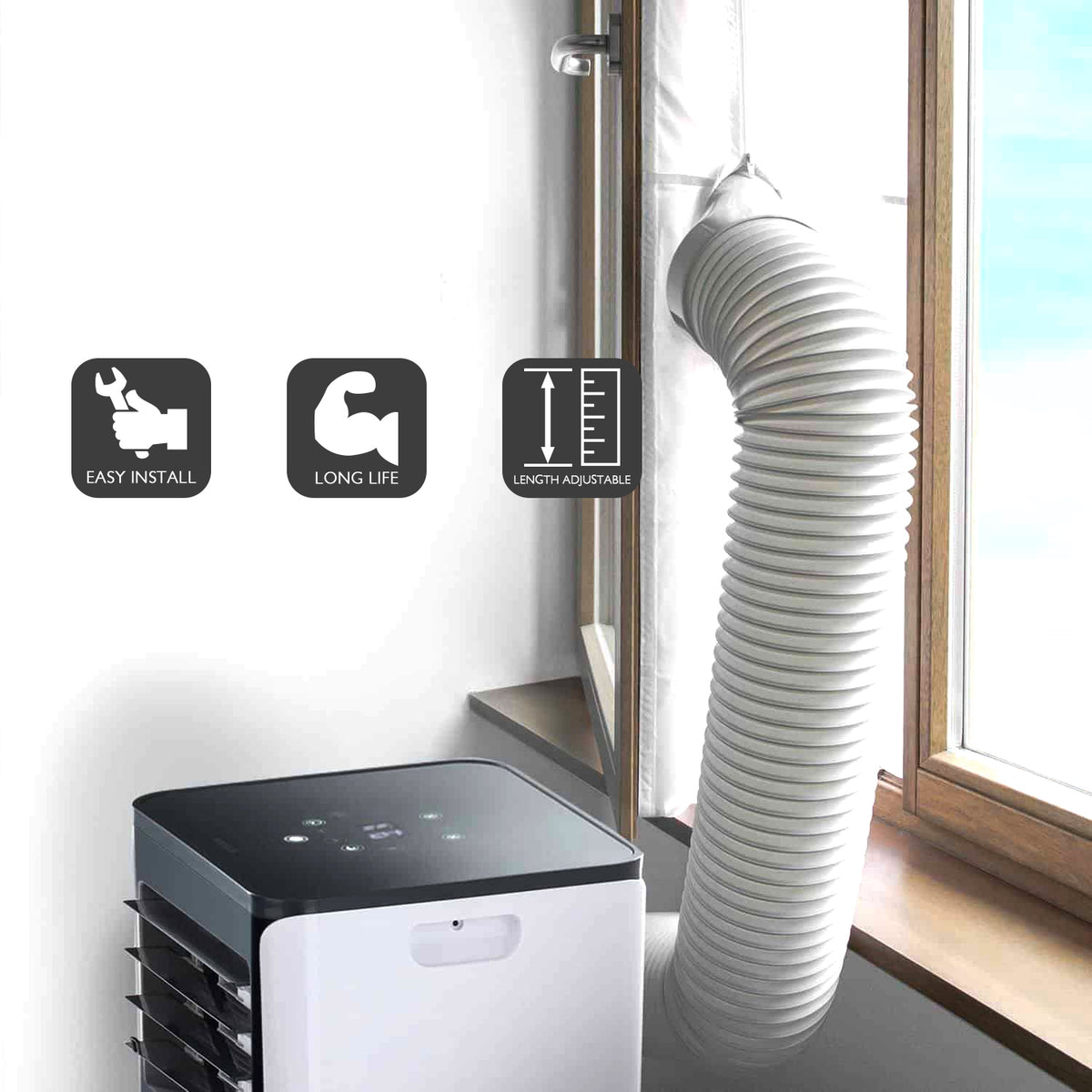 TURBRO Portable Air Conditioner Universal Exhaust Hose - 5 Inch ...
