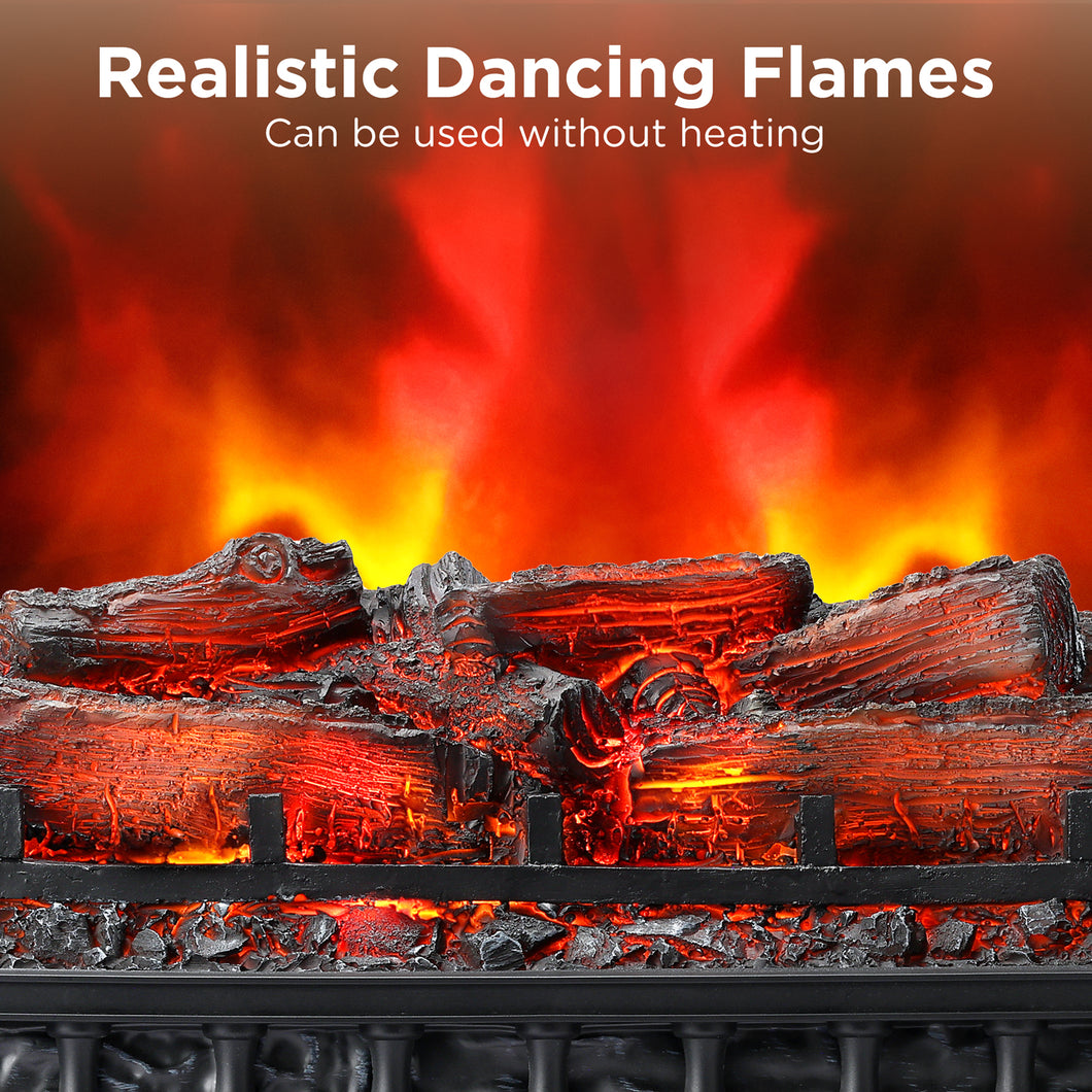 TURBRO Eternal Flame 20-Inch Infrared Quartz Electric Fireplace Log Heater,  Realistic Pinewood Logs, Thermostat, EF20-