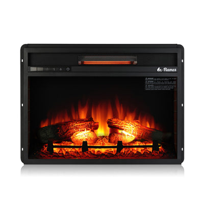 TURBRO in-Flames 26 Inch in-Wall Recessed Electric Fireplace - 7 Flame Effects, Infrared Quartz, Adjustable Thermostat and Timer - INF26